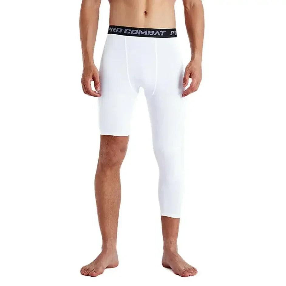 Men One Leg Compression Tights Pants