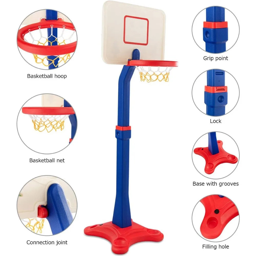 Adjustable Kids Basketball Hoop Set