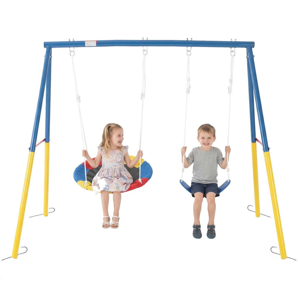 330lbs Swing Set with Heavy-Duty A-Frame