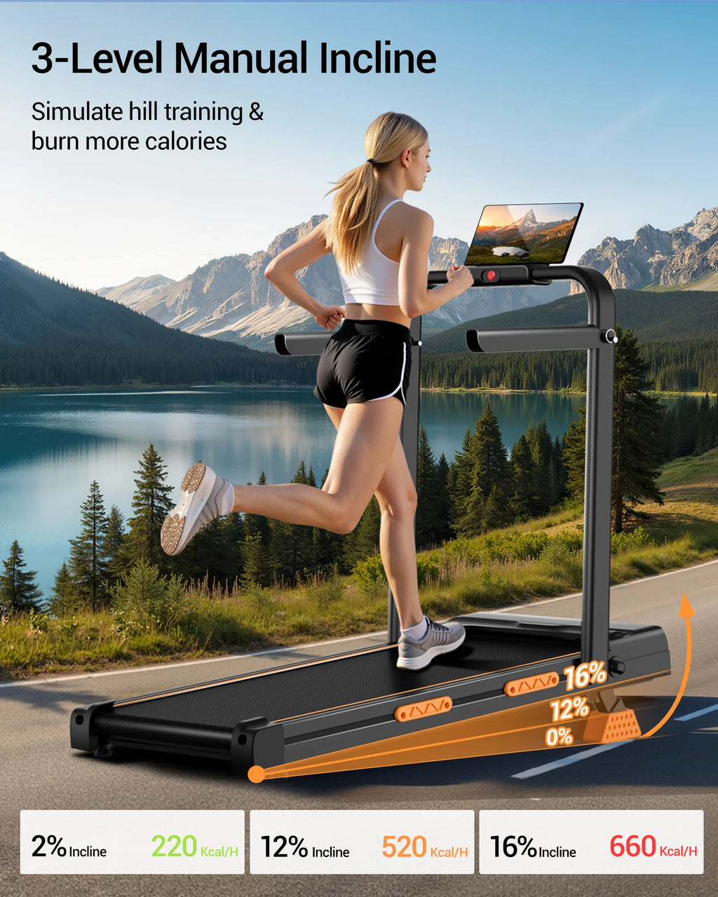 2 In 1 Foldable Walking Running Treadmill