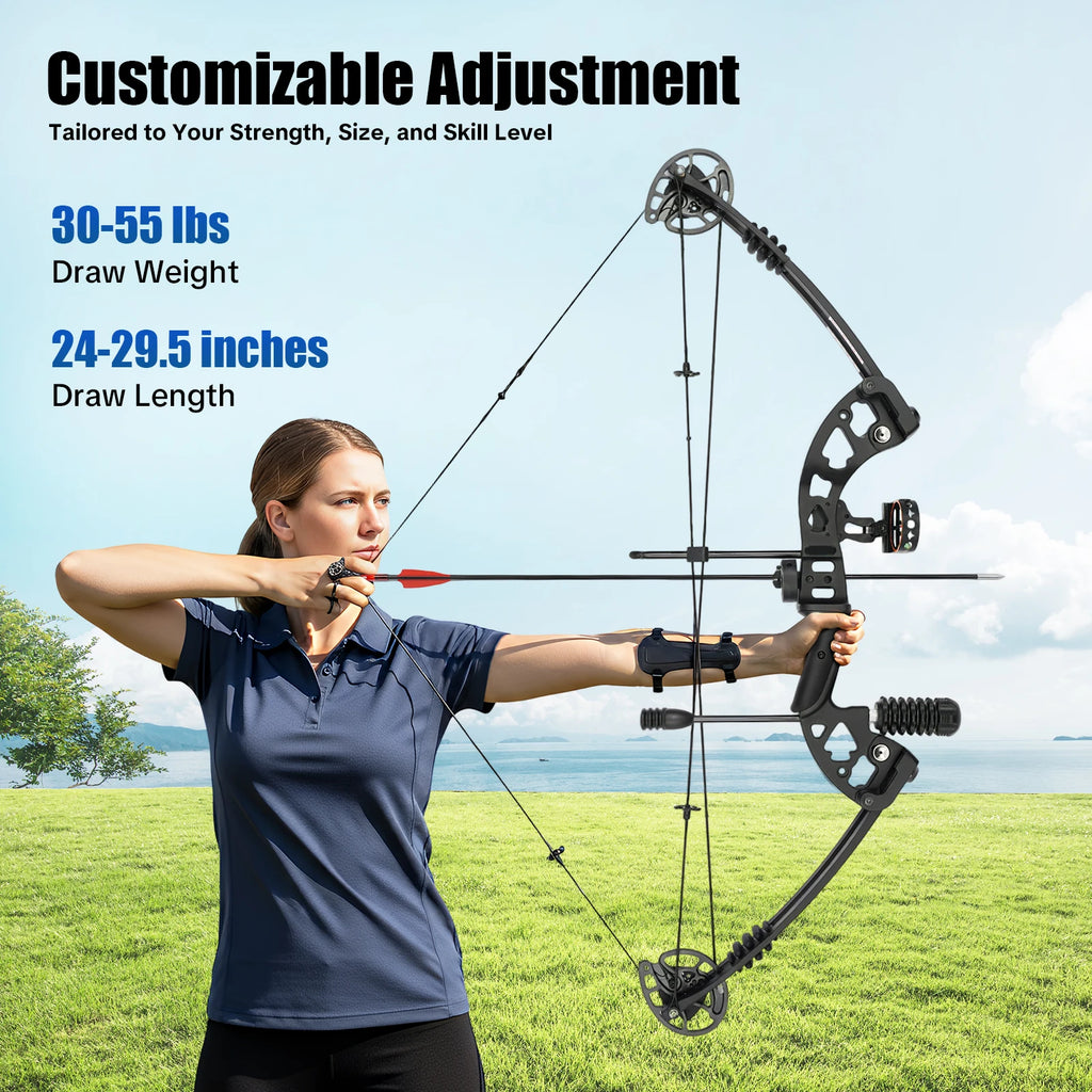 Compound Bow Hunting Kit with 12 Arrows