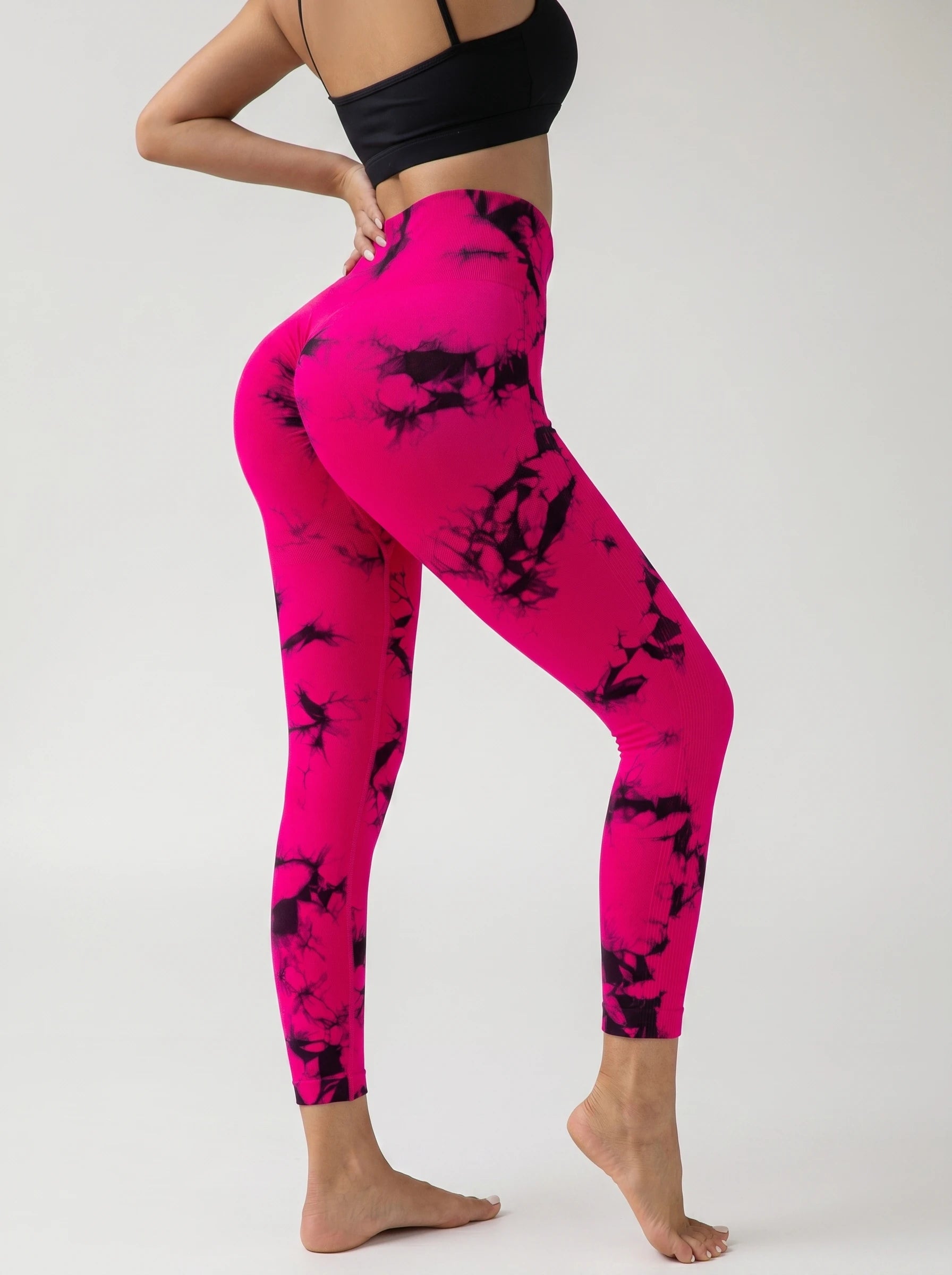 Bright Tie-Dye High-Waist Yoga Pants