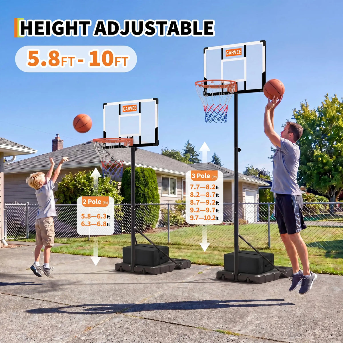 Portable Adjustable Basketball Hoop