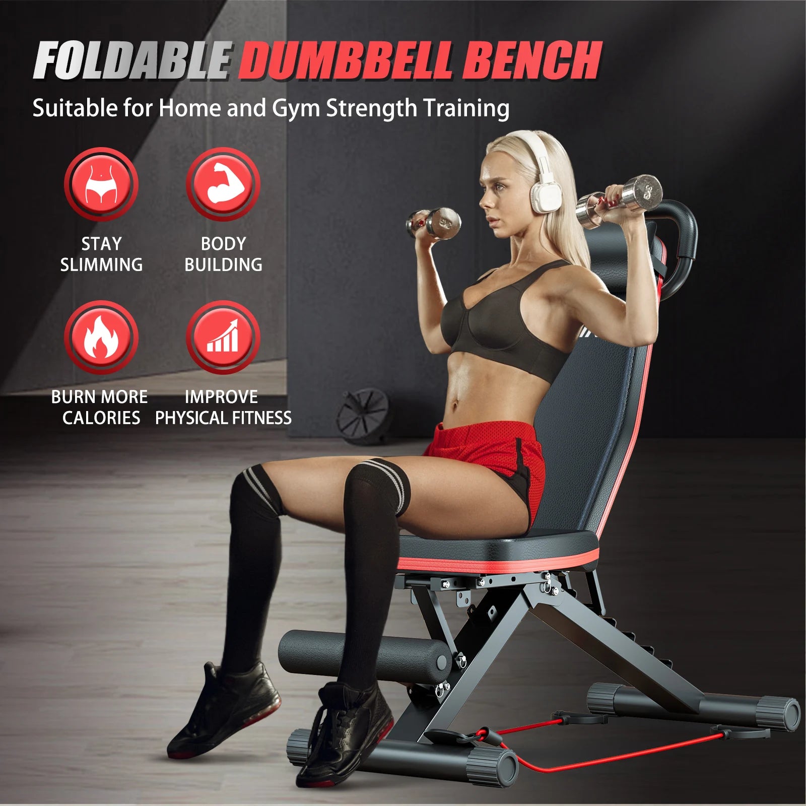 Foldable Weight Bench Dumbbell 14-in-1