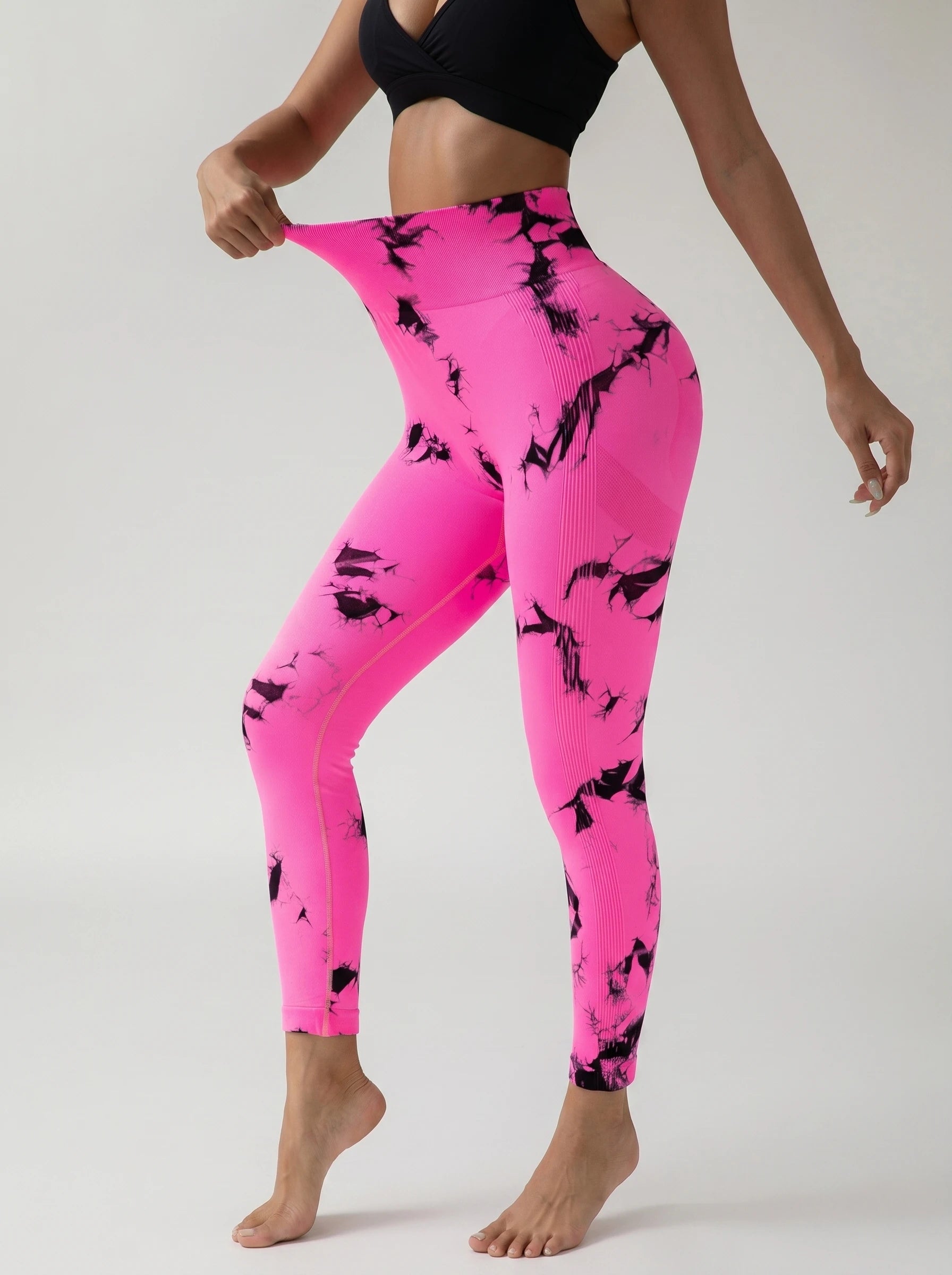 Bright Tie-Dye High-Waist Yoga Pants