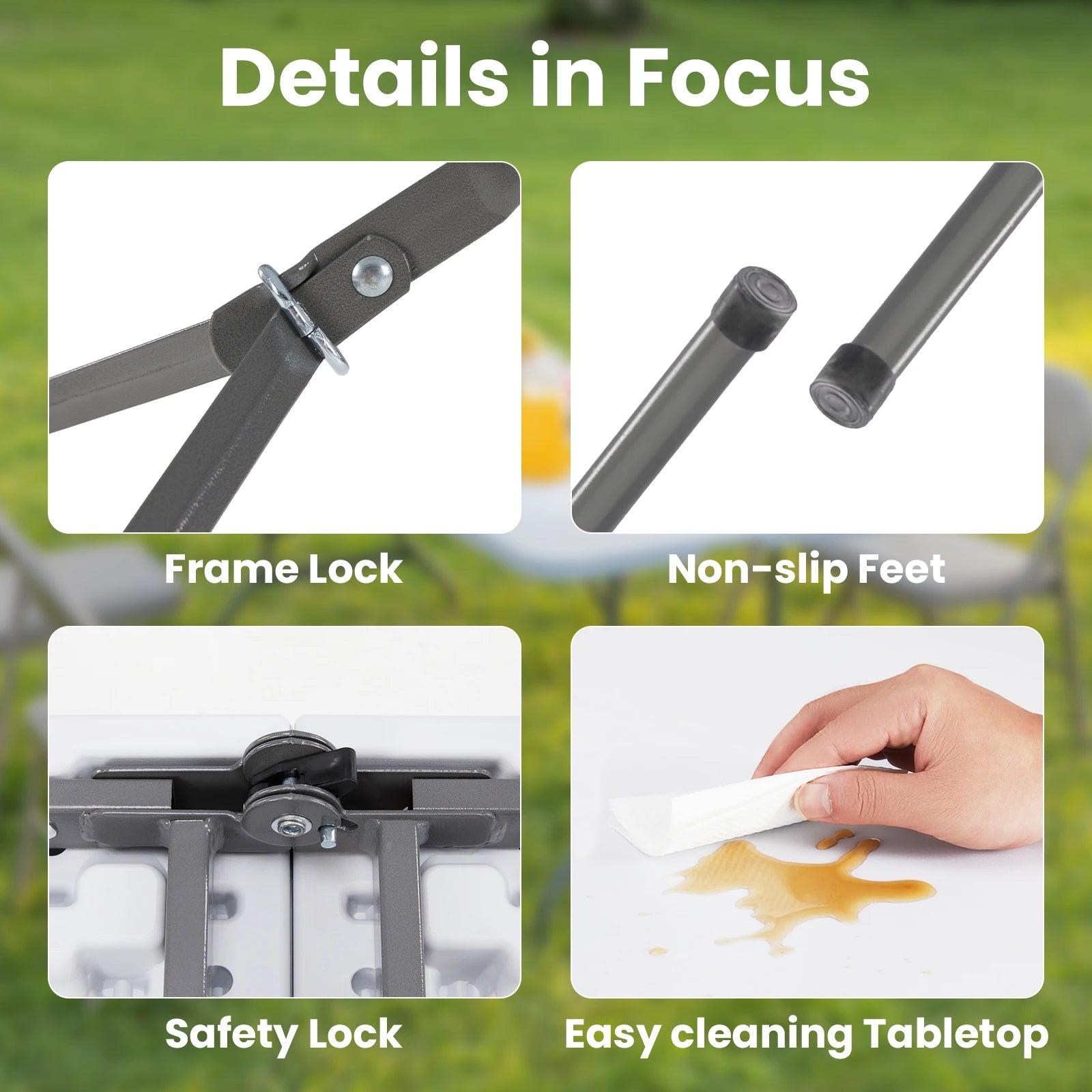 4/6/8 FT Portable Folding Table
