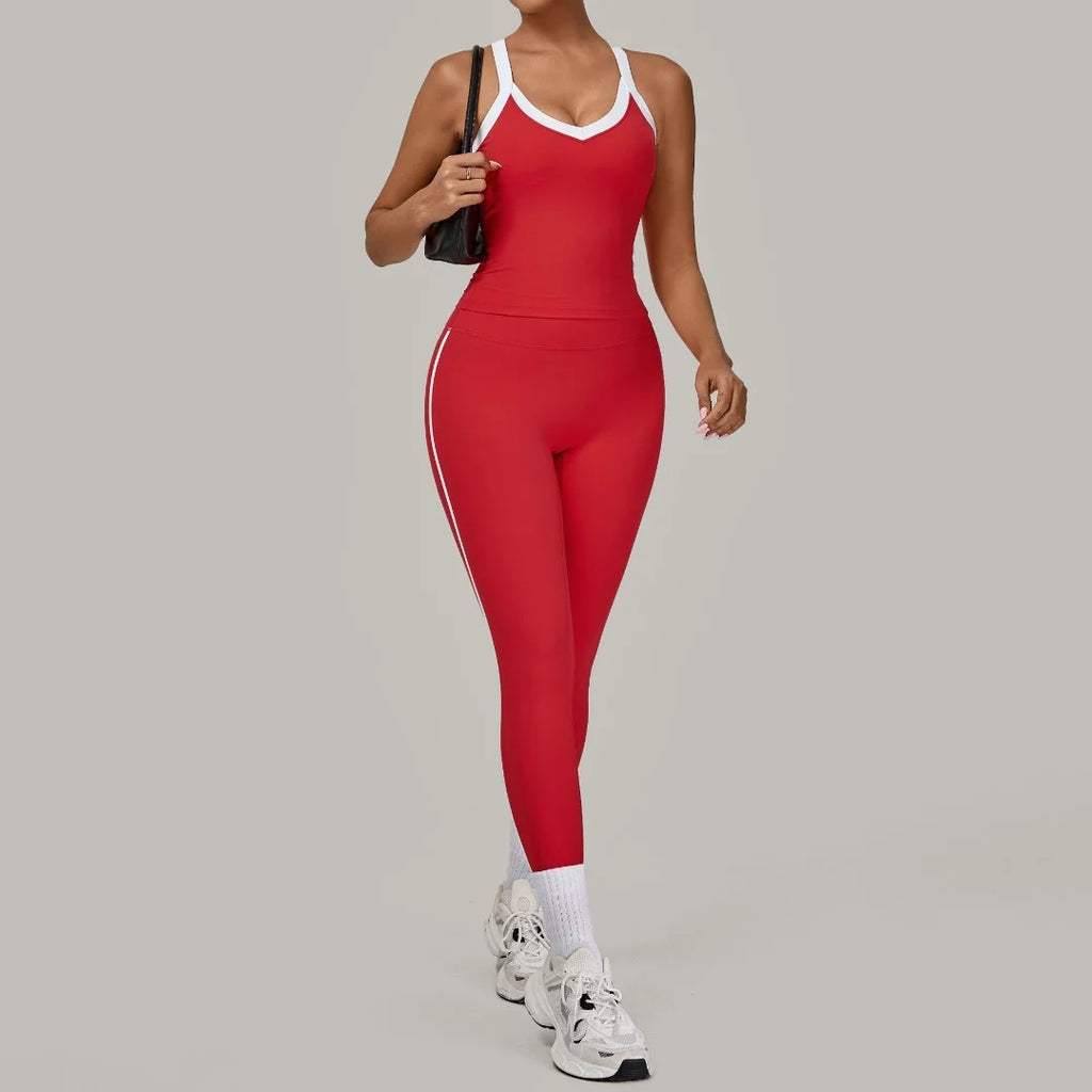 High Waist Peach Hip Leggings Set