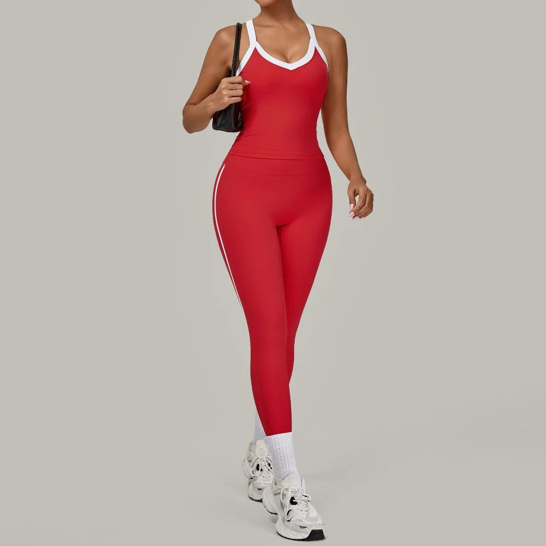 High Waist Peach Hip Leggings Set
