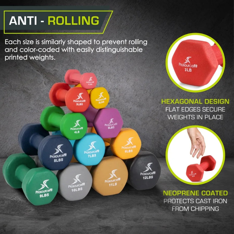 Set of Two Neoprene 3 Lb  Dumbbells