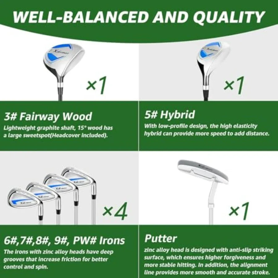7-Piece Complete Golf Clubs Set