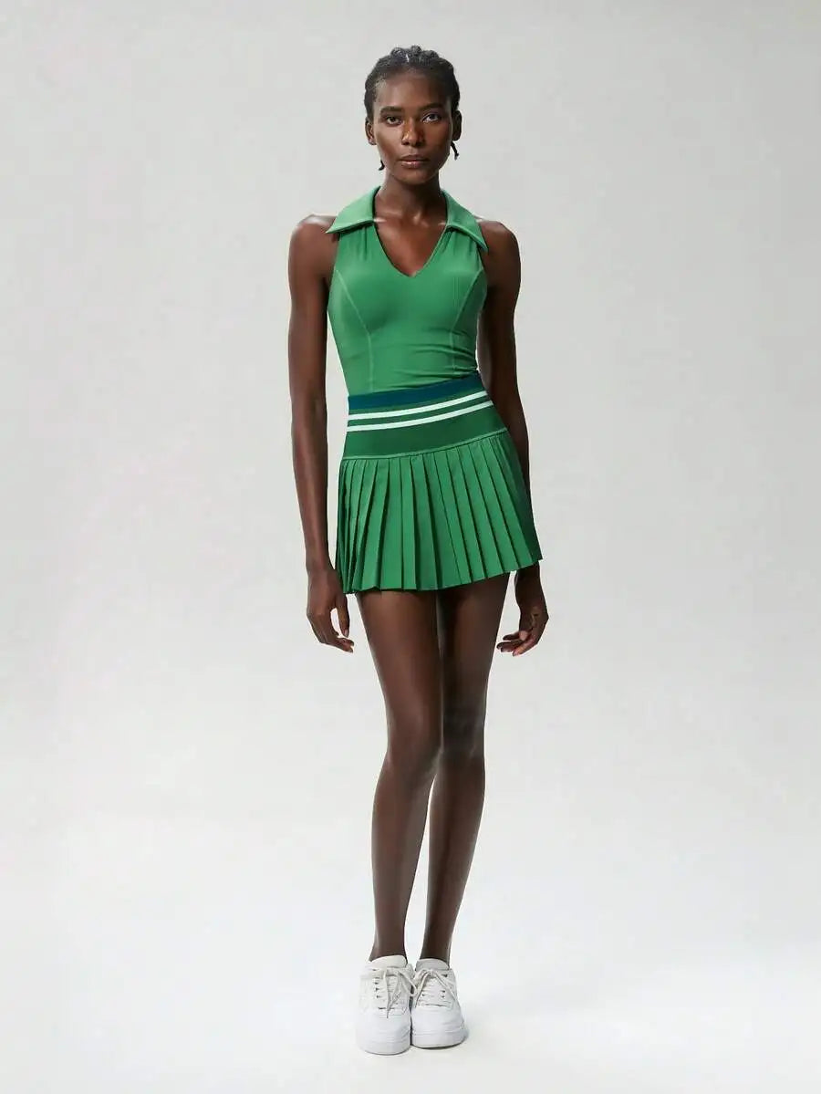 Womens Tennis Dress Set Sleeveless