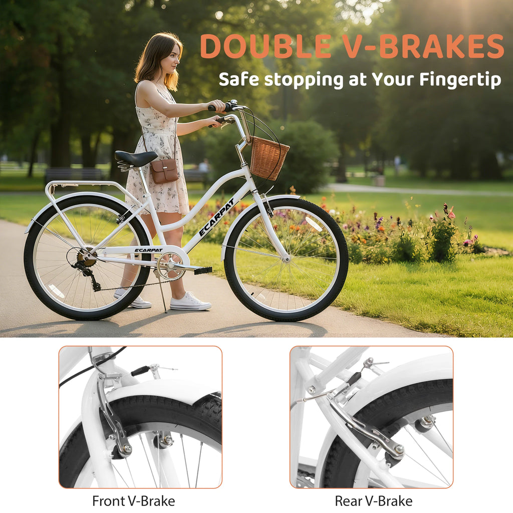 26 Inch Beach Cruiser Bike for Women