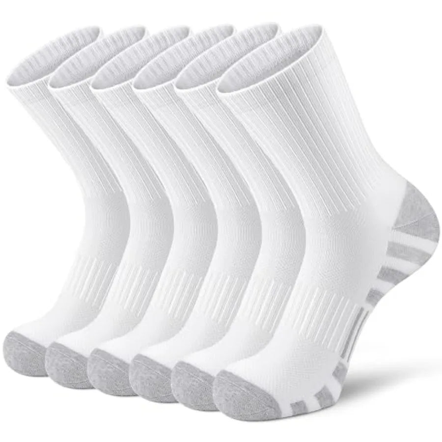 6 Pairs Athletic Calf Socks