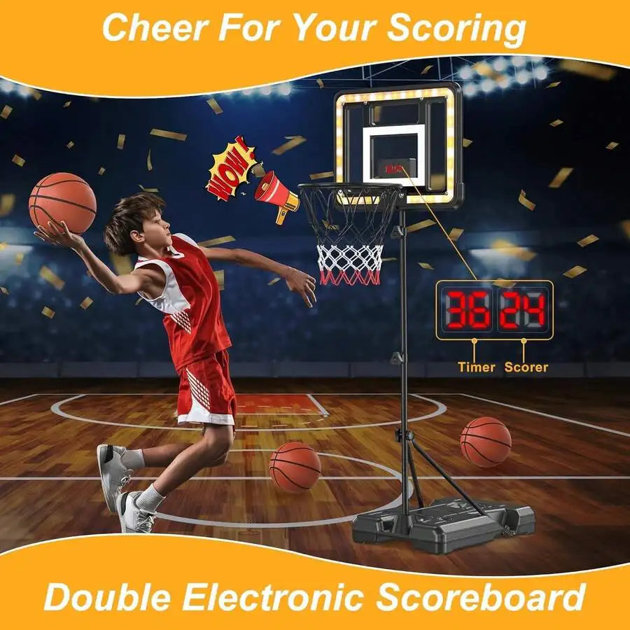 Basketball Hoop For Kids With Electronic Scoreboard