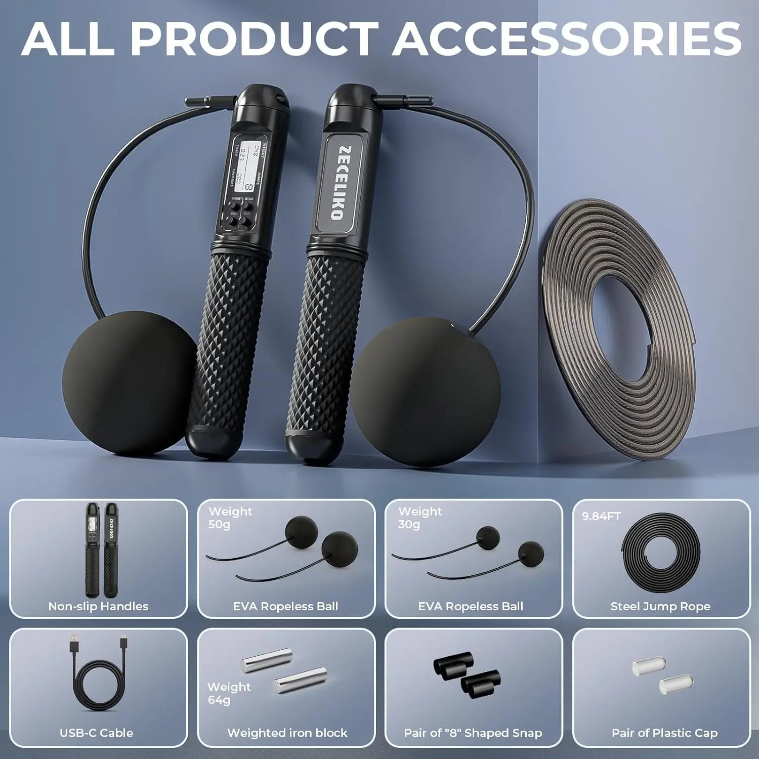 Smart LED Jump Rope with Counter