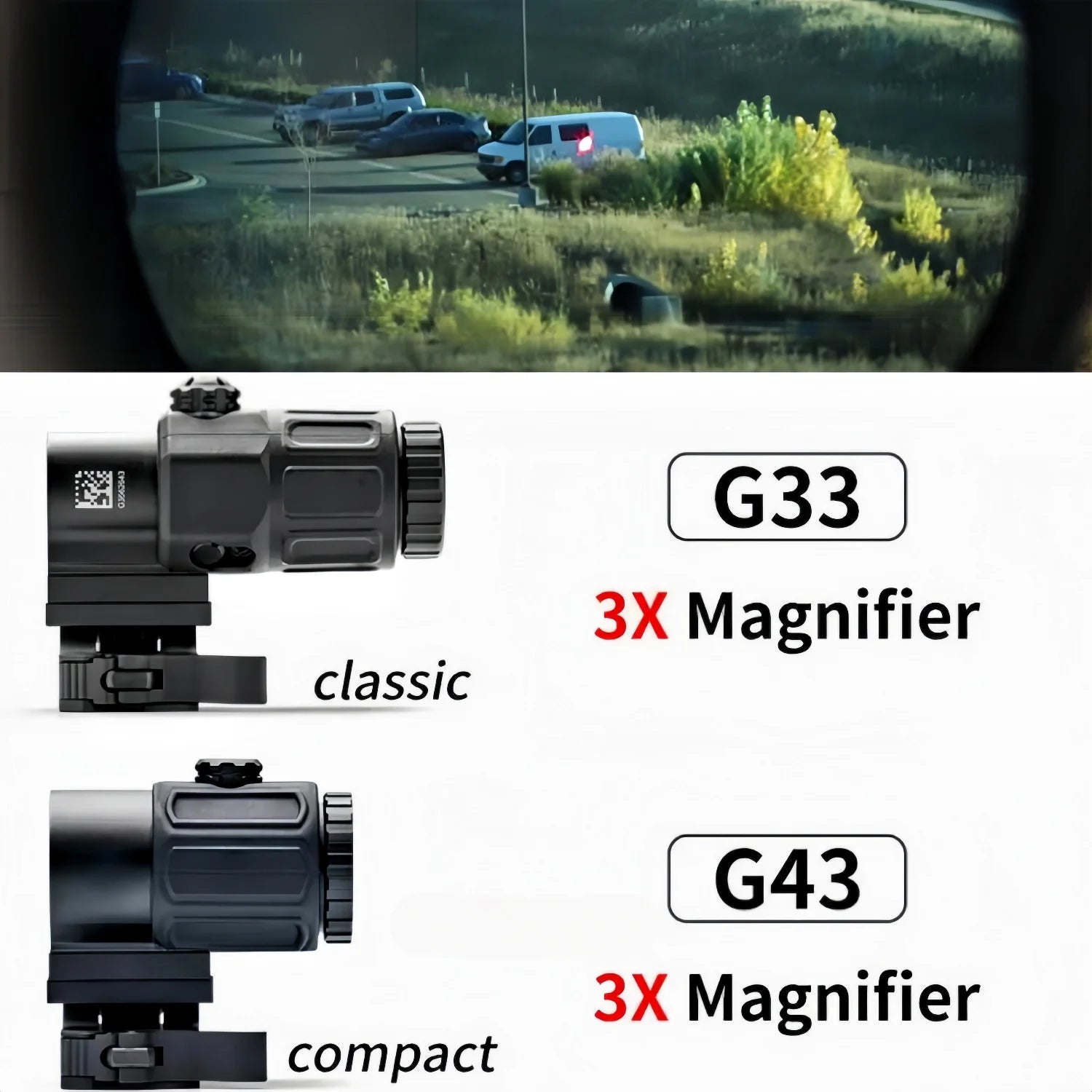 Tactical  Sight Fixed 3X 5X Magnifier Scope
