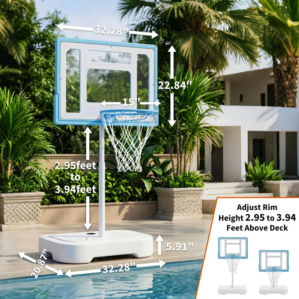 Outdoor Poolside Basketball Hoop