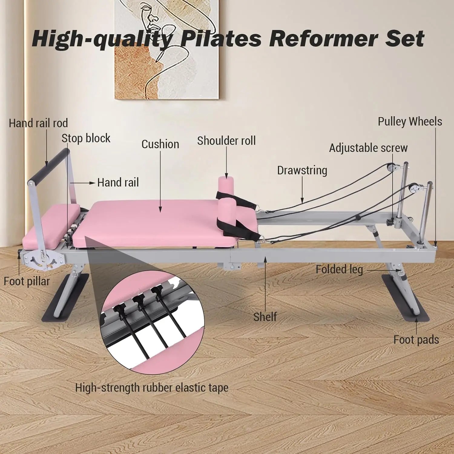 Pilates Reformer Machine 77" Foldable