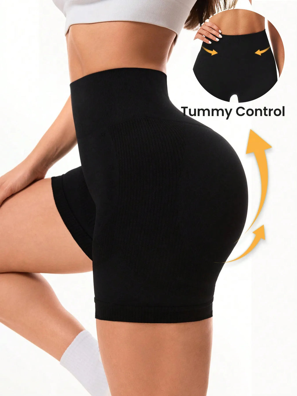 Seamless Solid Color Sports Shorts