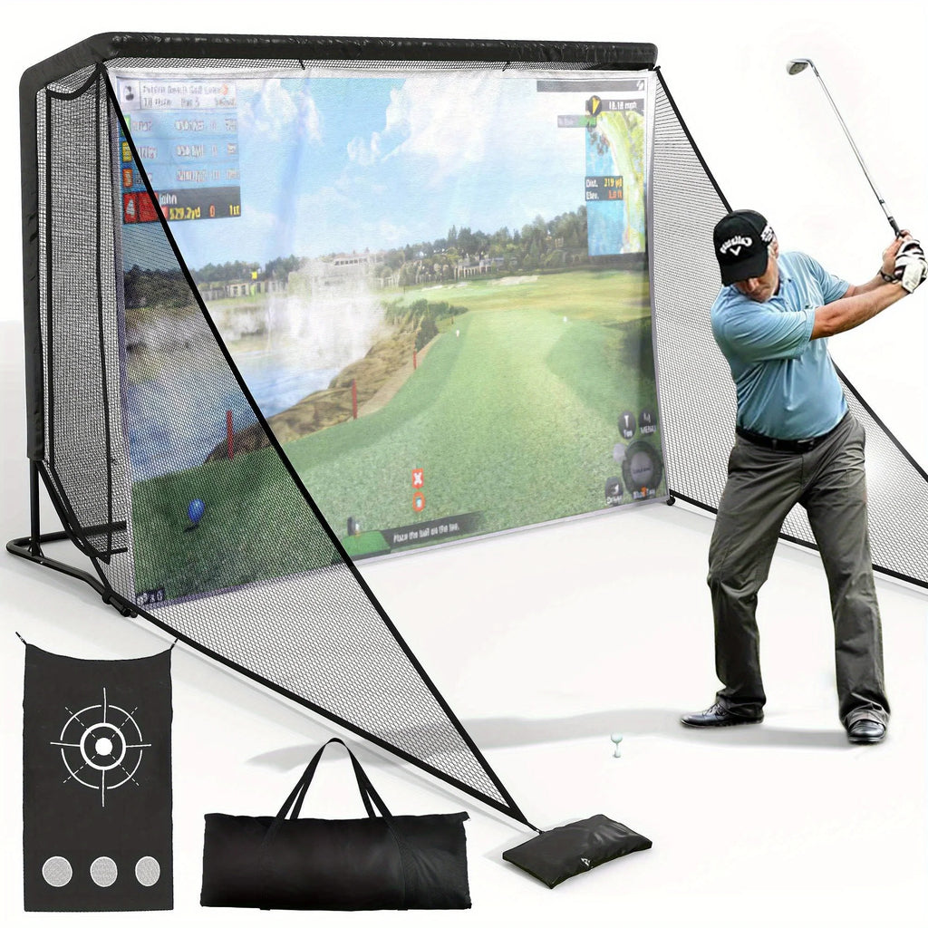 10x7ft Golf Hitting Net with Simulator Cloth