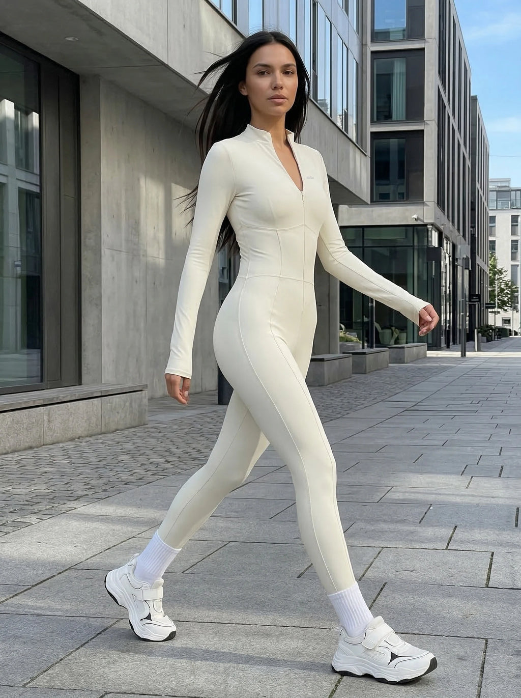 Jumpsuits Front Zip Gym Yoga Pilates Bodysuits