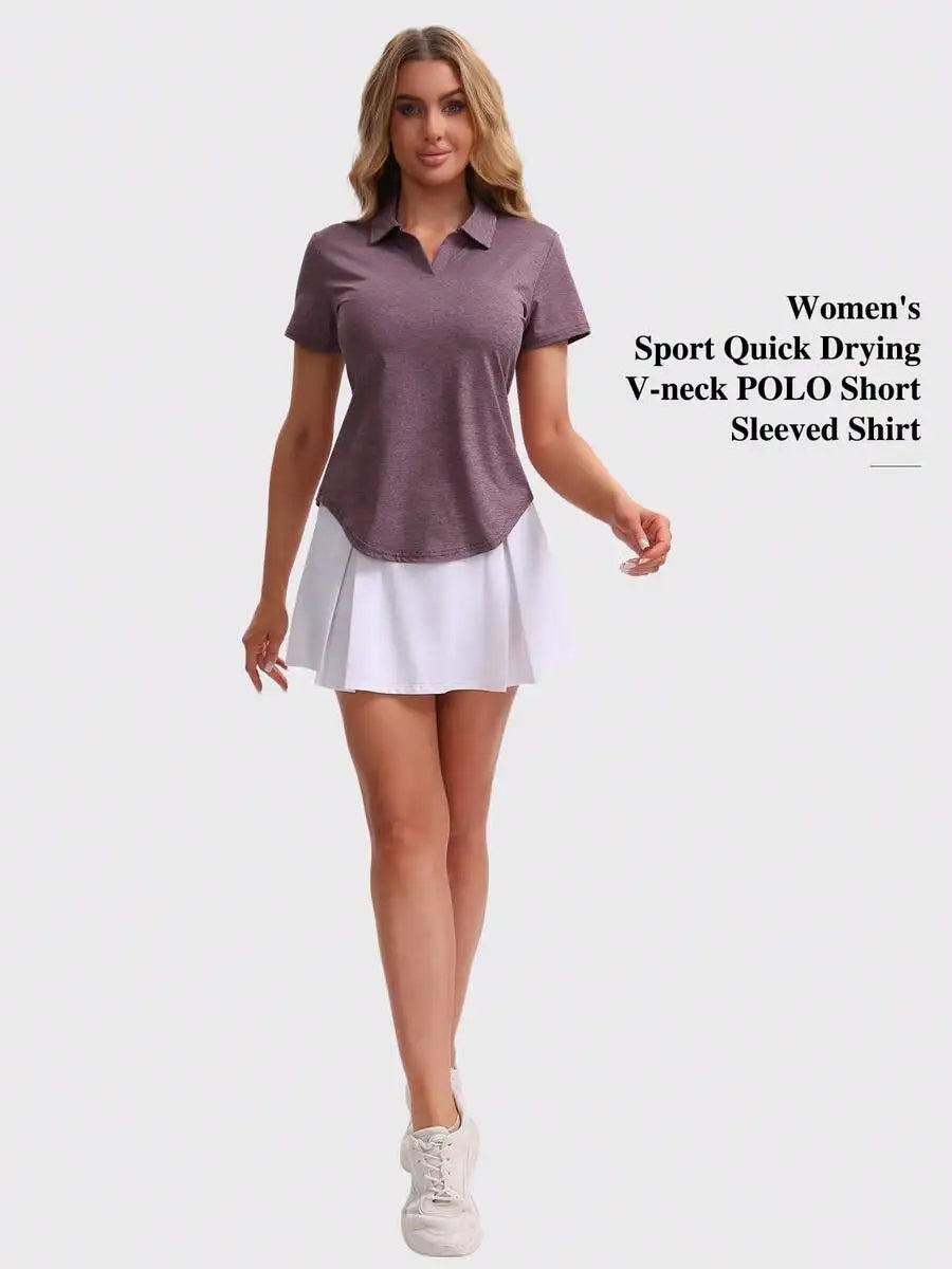 Womens Quick-Drying  Solid Color Short Sleeve
