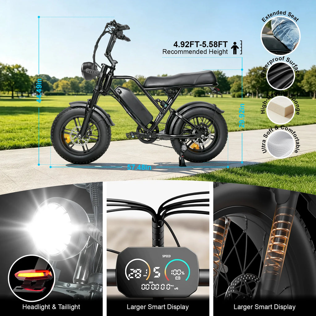 500W Mountain Ebike 36V 13Ah Lithium Battery 28MPH Max Speed 50Miles Long Range Adult Off Road Electric Mountain Bike 16 inch mini