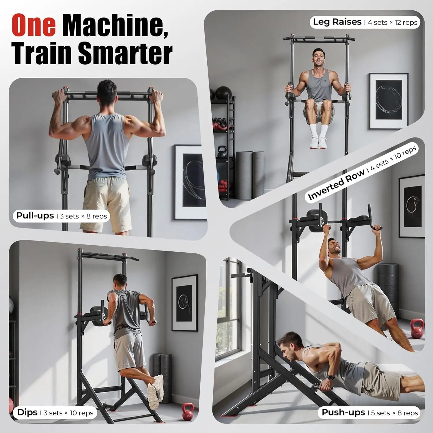 Power Tower Pull Up Bar Station, 450LBS