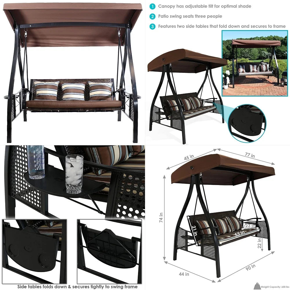2 Seat porch Swing with Stand