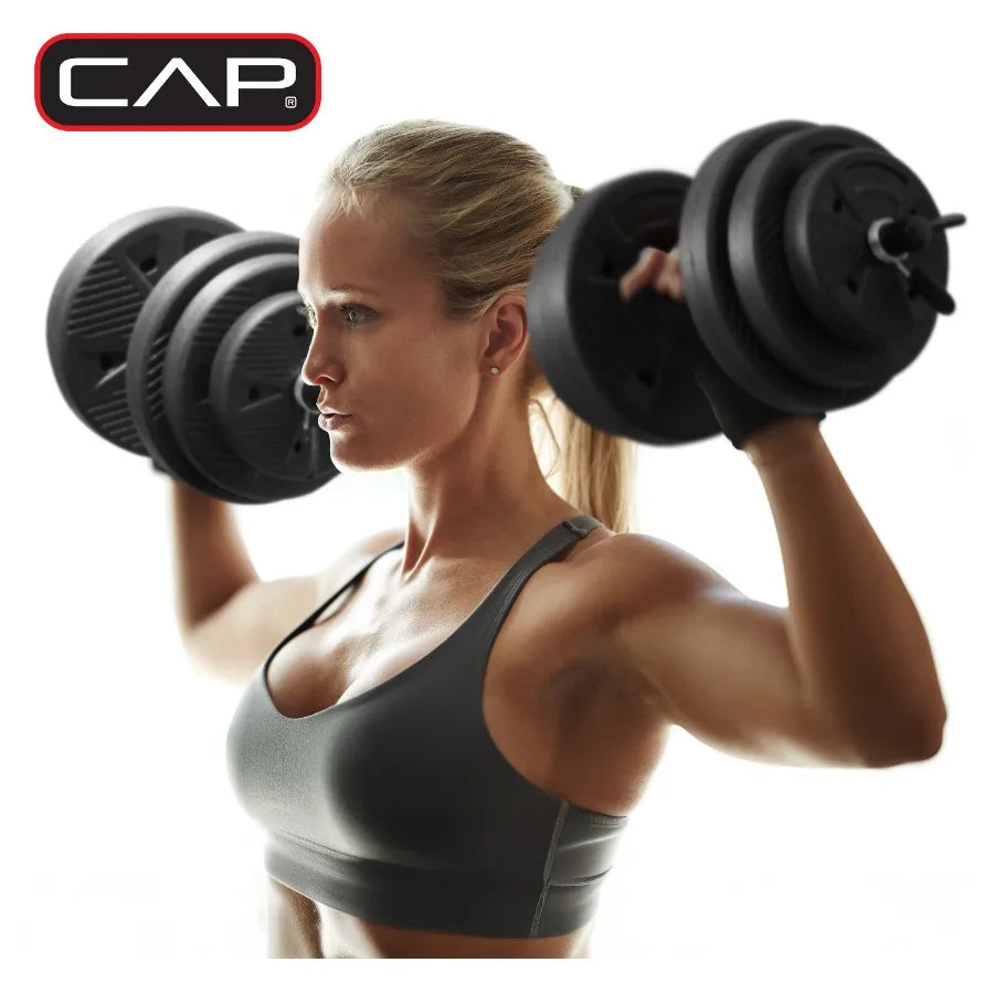 Barbell 50 lb Adjustable Vinyl Dumbbell Set