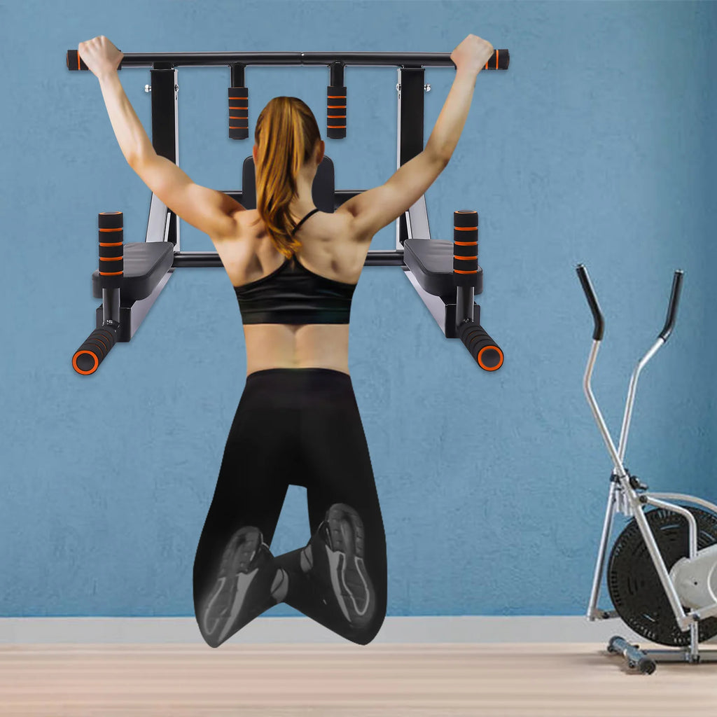 Wall Mounted Pull Up Bar Dip Stand