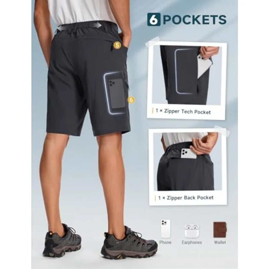 Mens Hiking Shorts Phone-Pocket