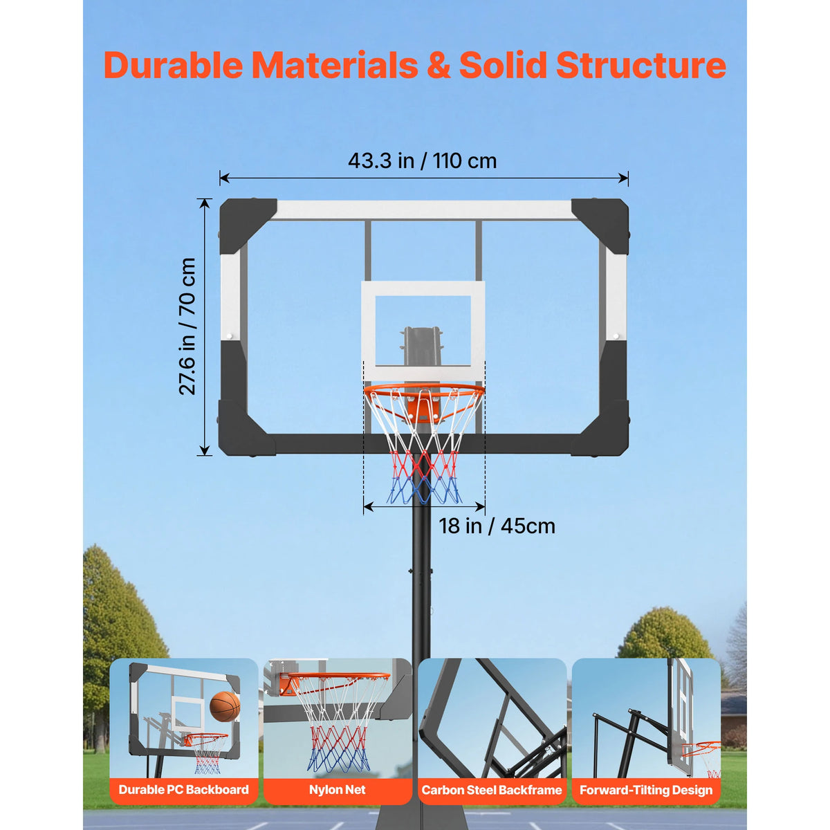 Portable Basketball Stand Hoop Outdoor