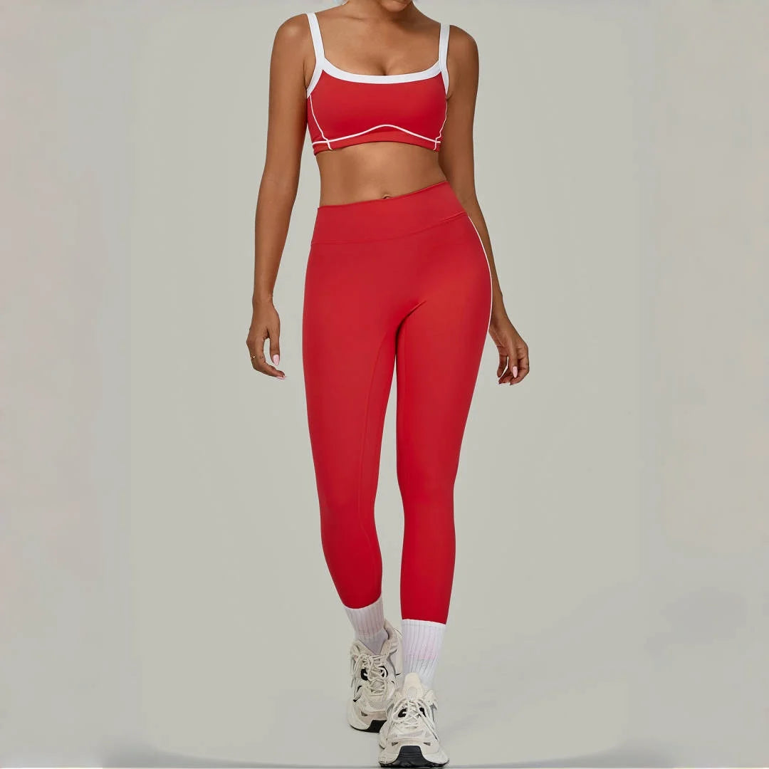 High Waist Peach Hip Leggings Set