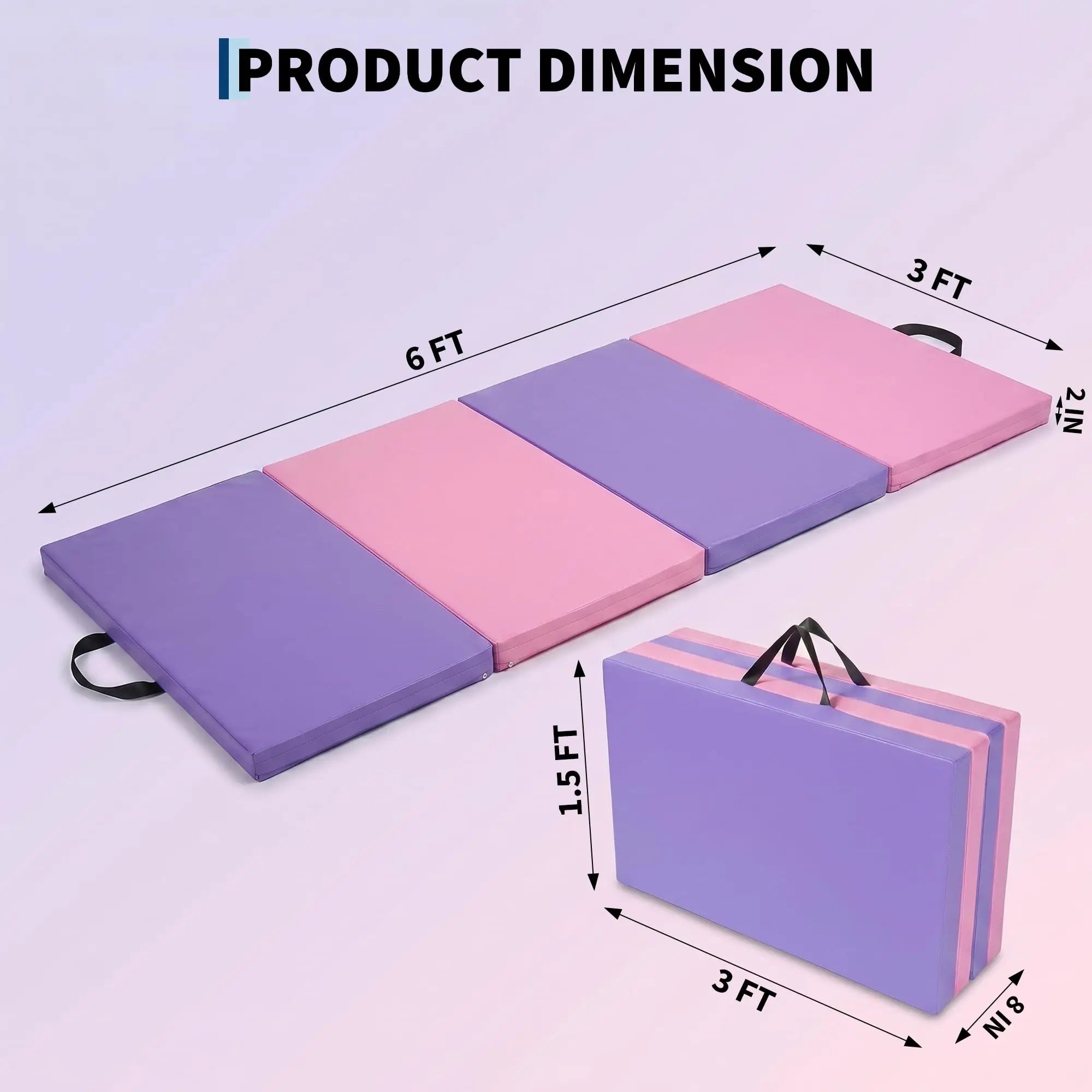 6x3 Ft Gymnastics Mat 2'' Thick