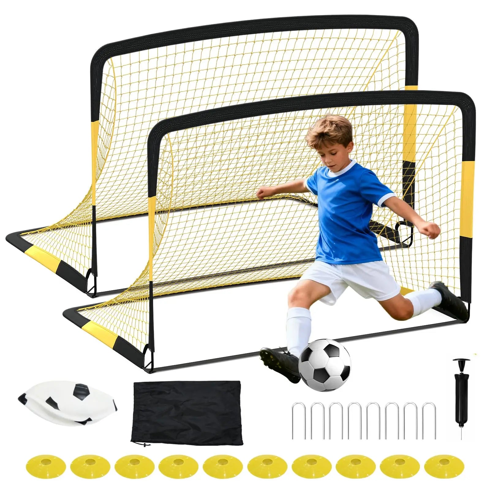 6x4ft Pop Up Soccer Goal Set