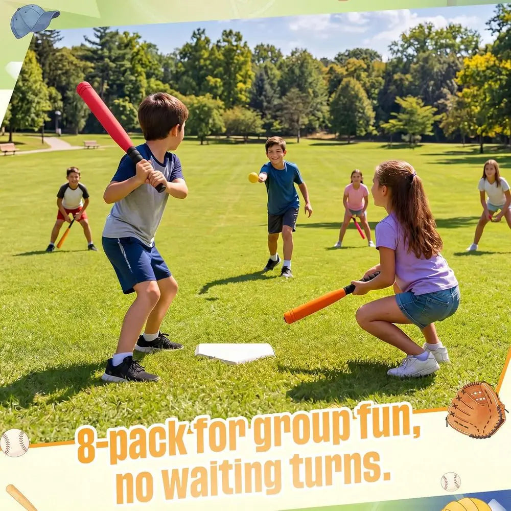 8 pcs 16.5 Baseball Bat Set with Soft Balls