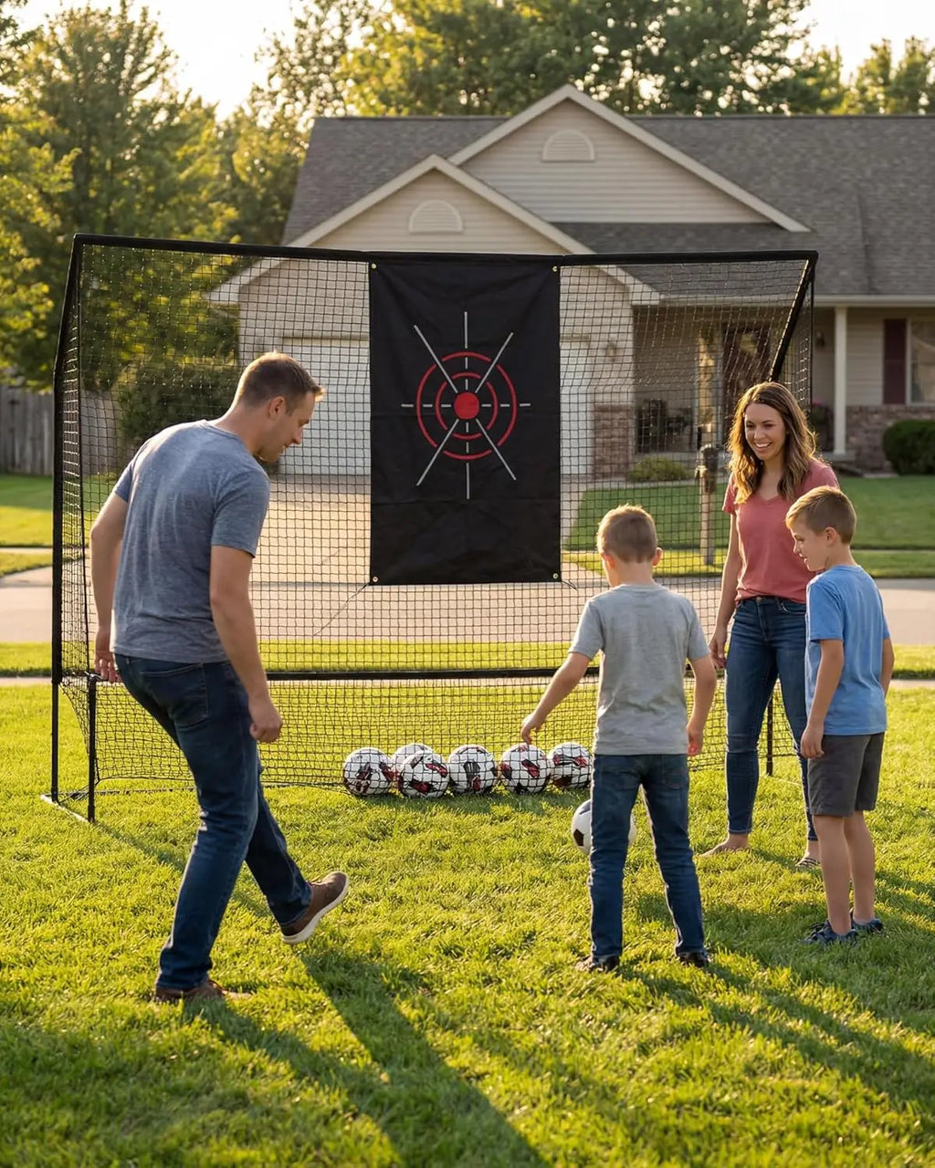 Black Golf Hitting Practice Net with Aiming Panel