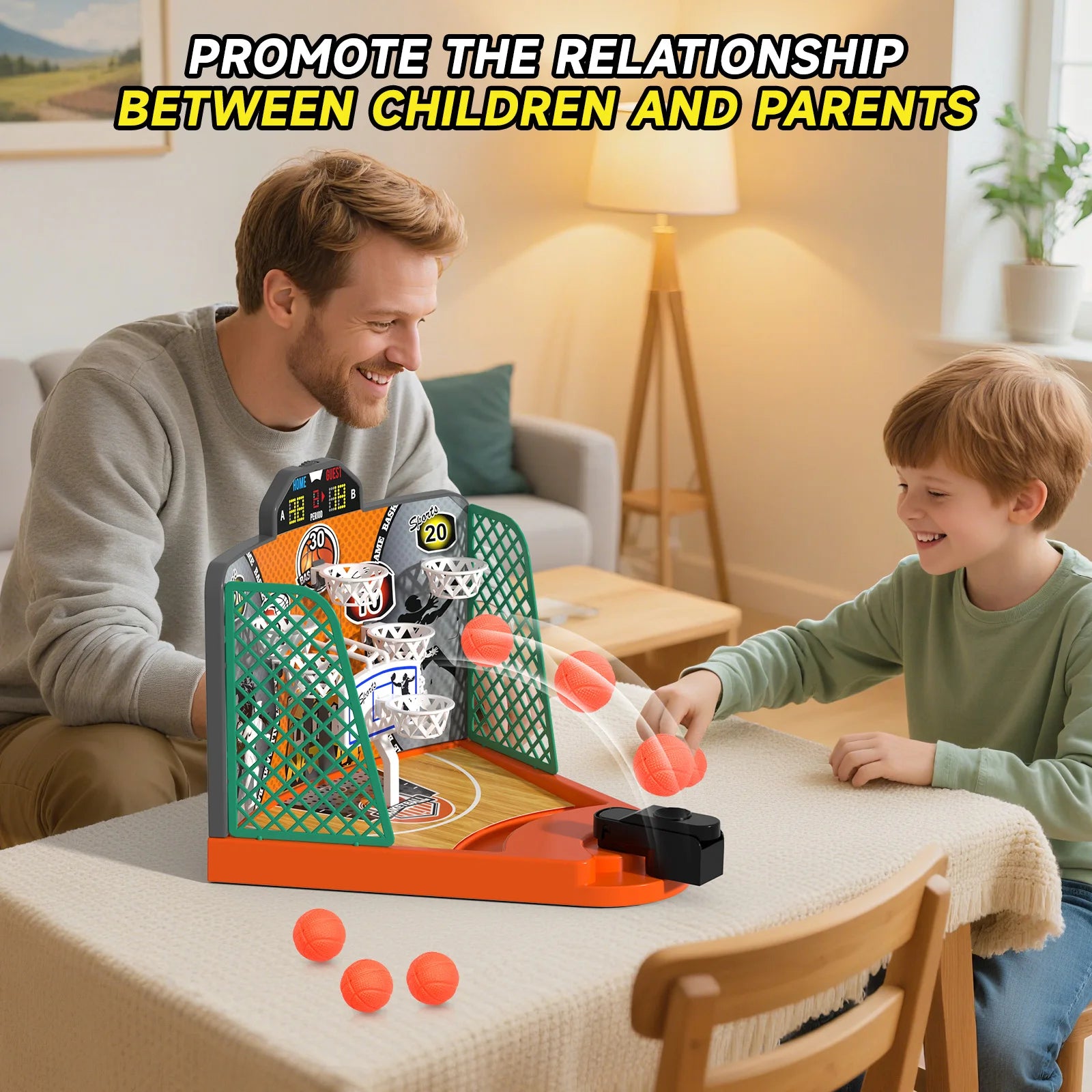 Dual-Player Mini Basketball Tabletop Game