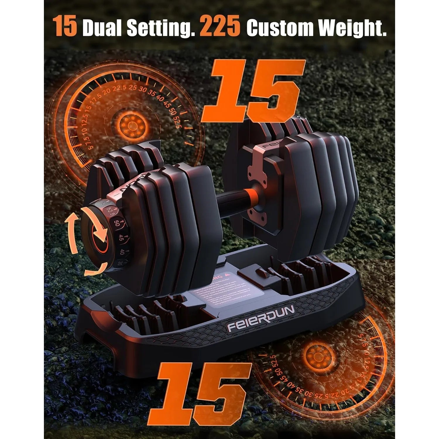Adjustable Dumbbell Set,15-in-1 Weight Set