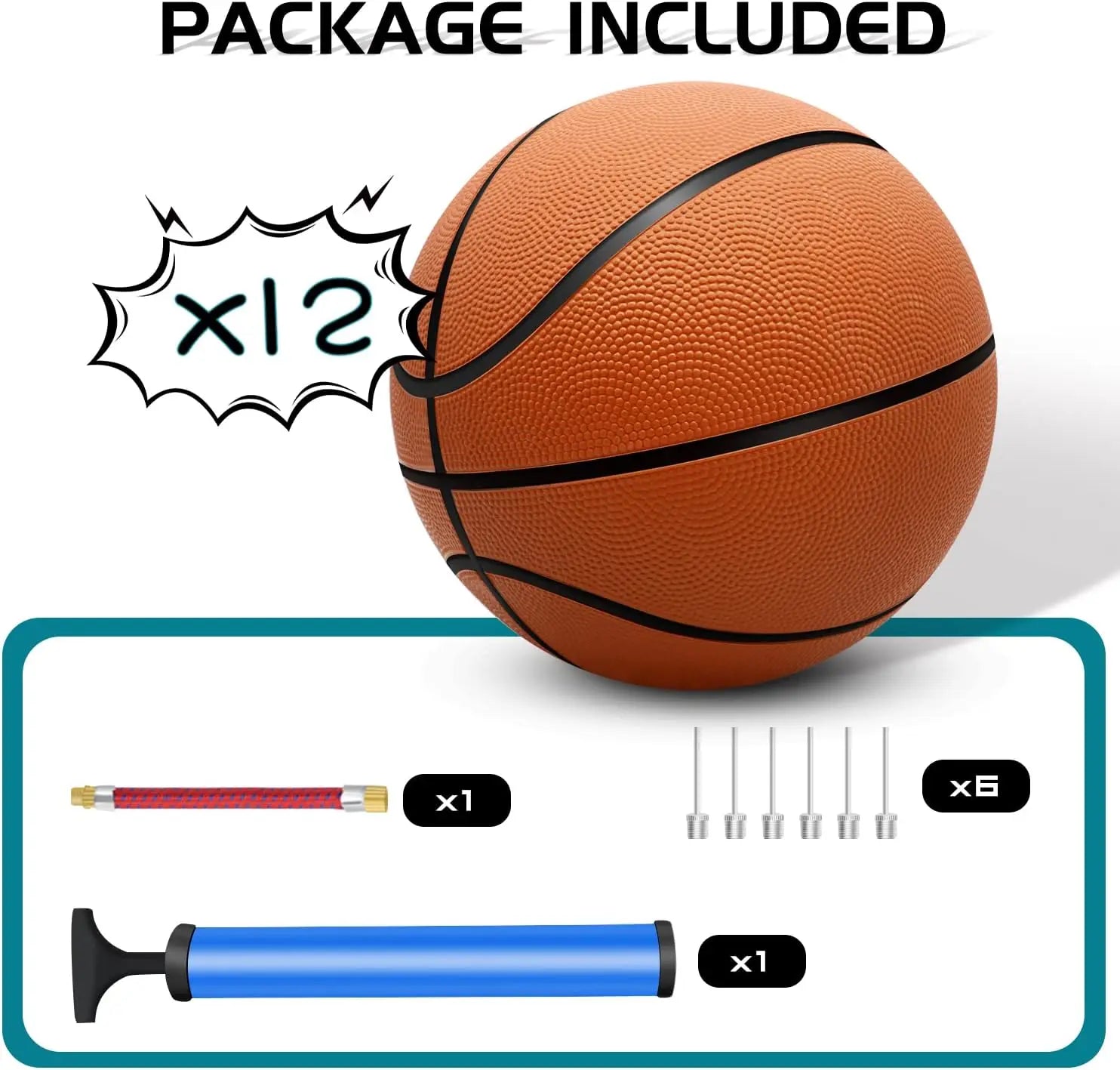 12 Pack 29.5' Official Size 7 Basketball Balls