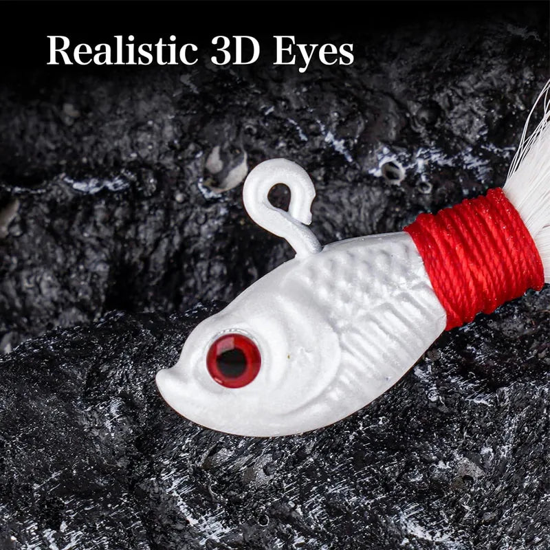 3pcs Bucktail Jig Heads Fishing Lures
