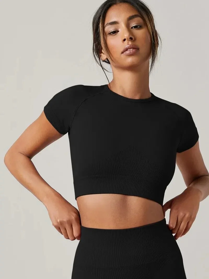 Women Yoga Top Seamless Sport T Shirts