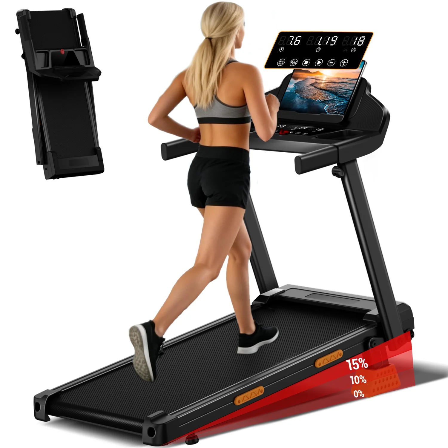 15% Incline 3.5 HP Motor Treadmill
