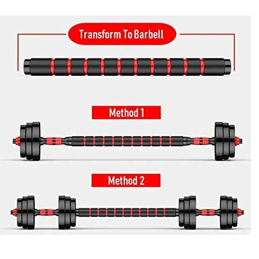 22lb 2-in-1 Adjustable Dumbbell & Barbell Set