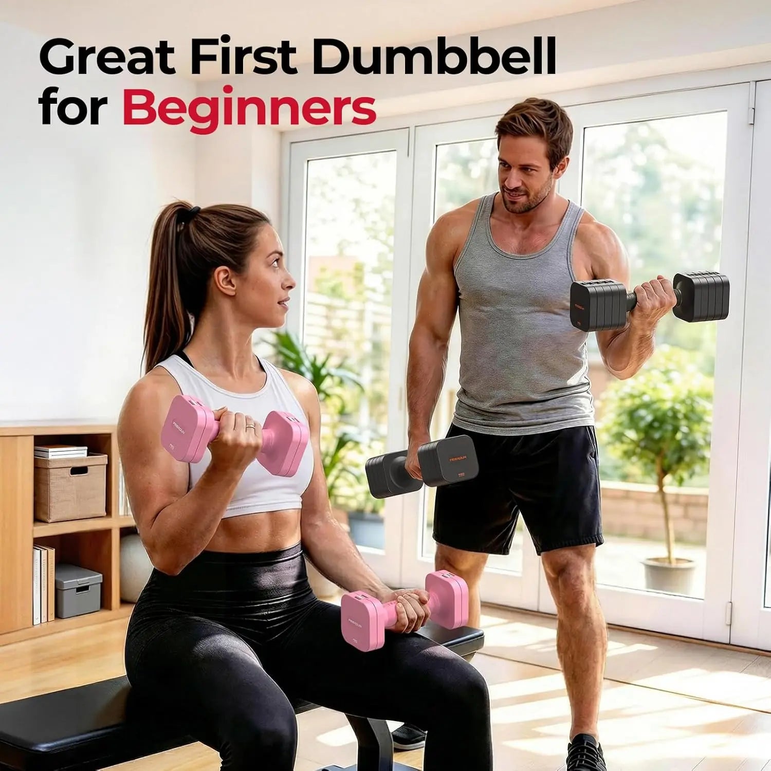 5-in-1 Adjustable Dumbbell Set of 2