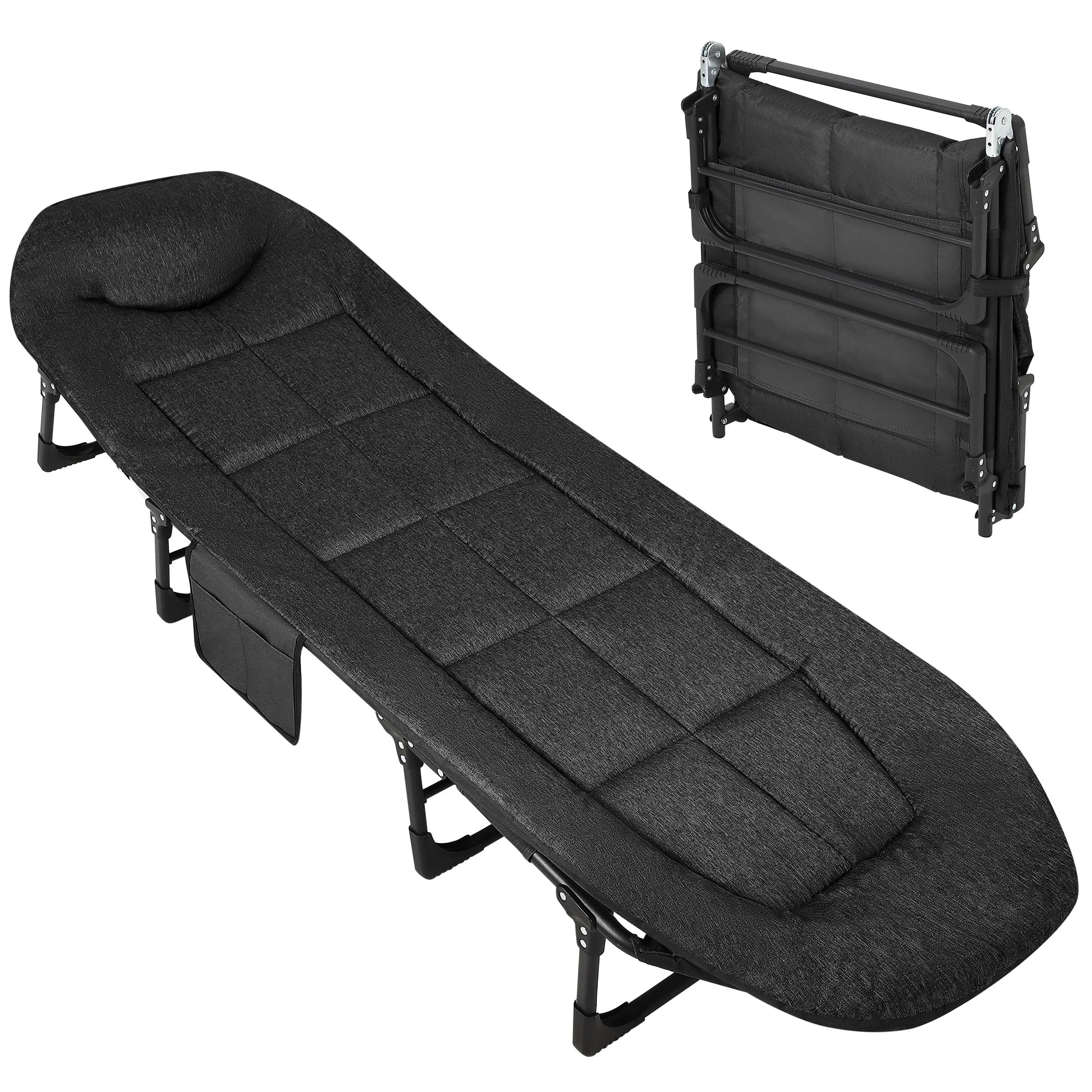 Portable Folding Bed with Cushion and Pillow