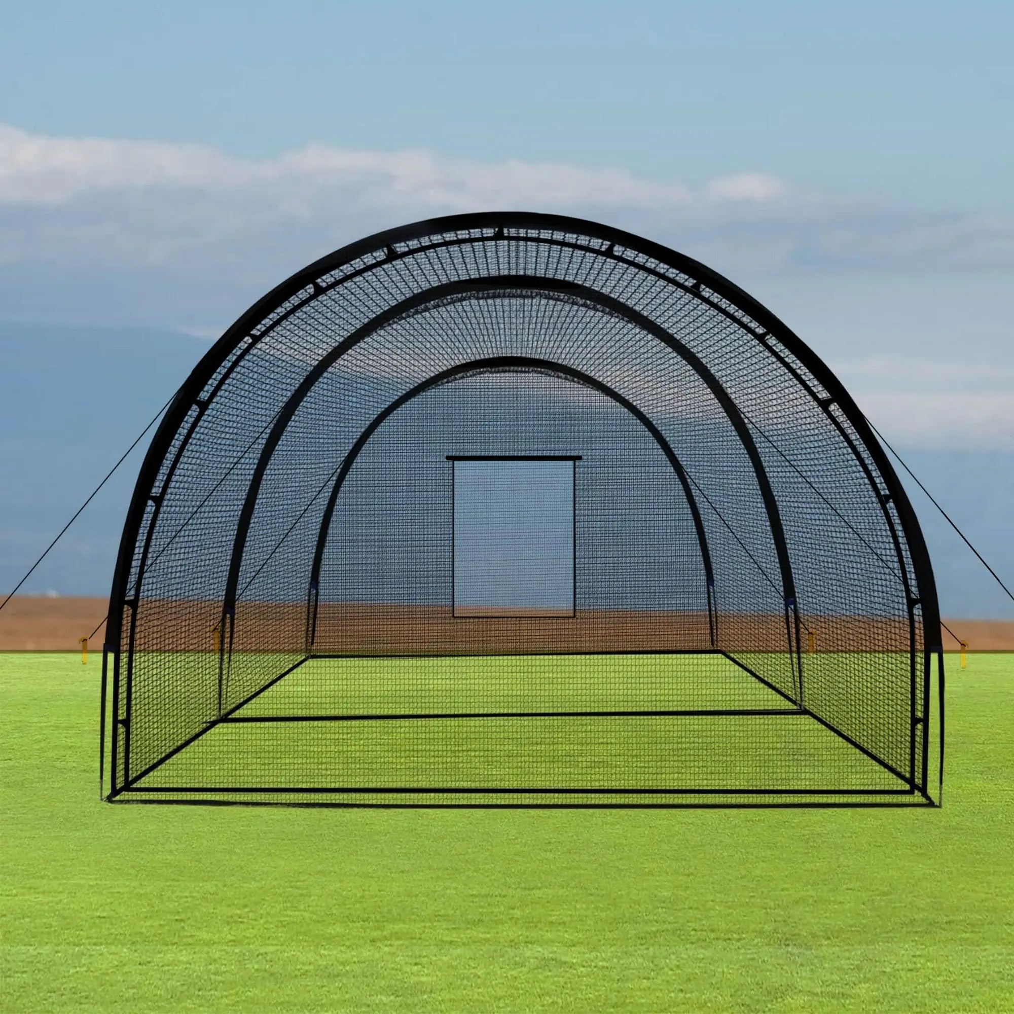 Baseball Batting Cage Pitching Machine Hole