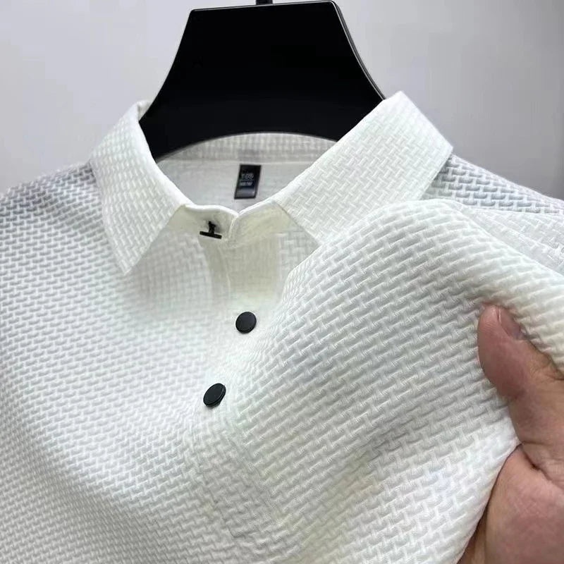 Men's Bone Flower Solid Color Polo Shirt
