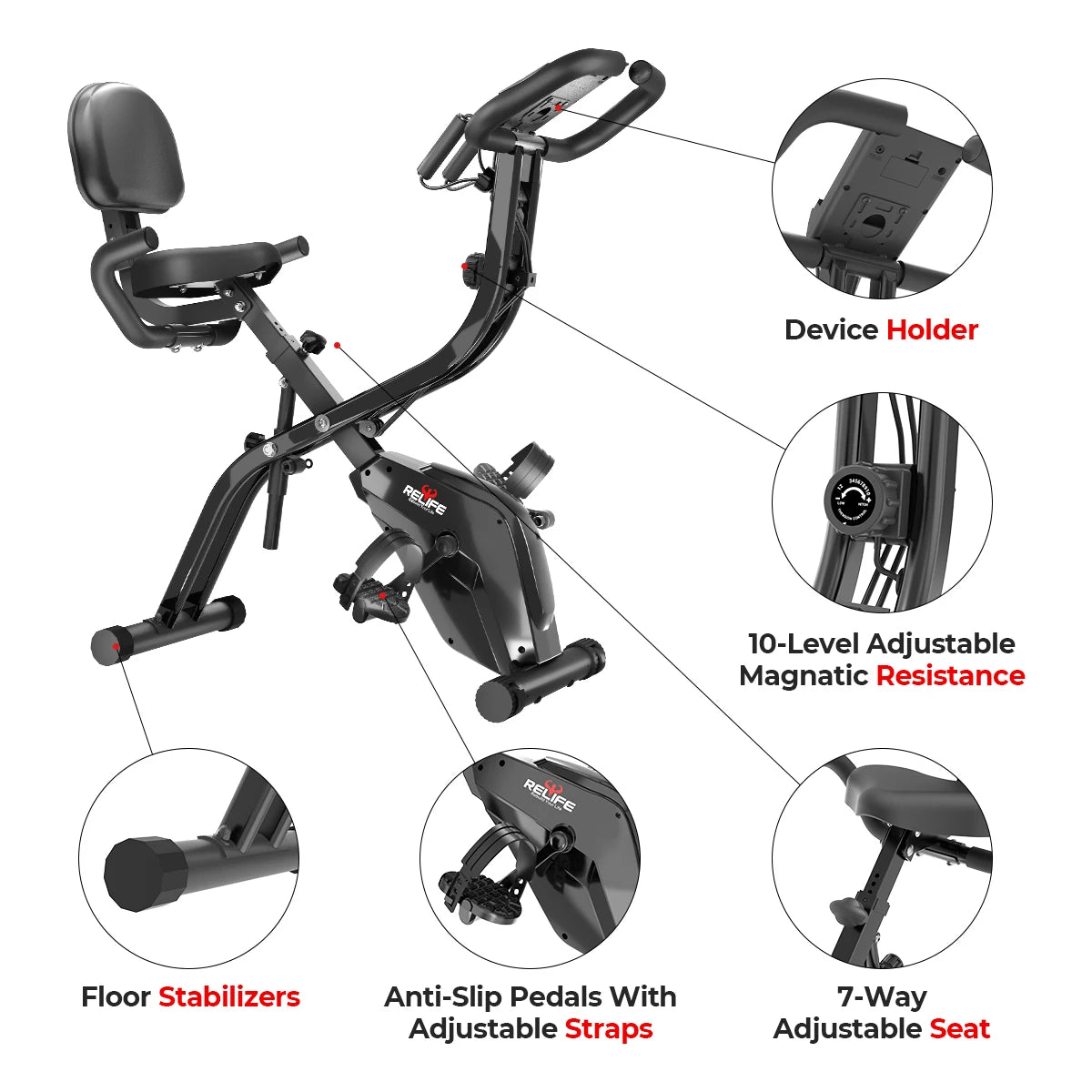 3 in 1 Folding Exercise Bike
